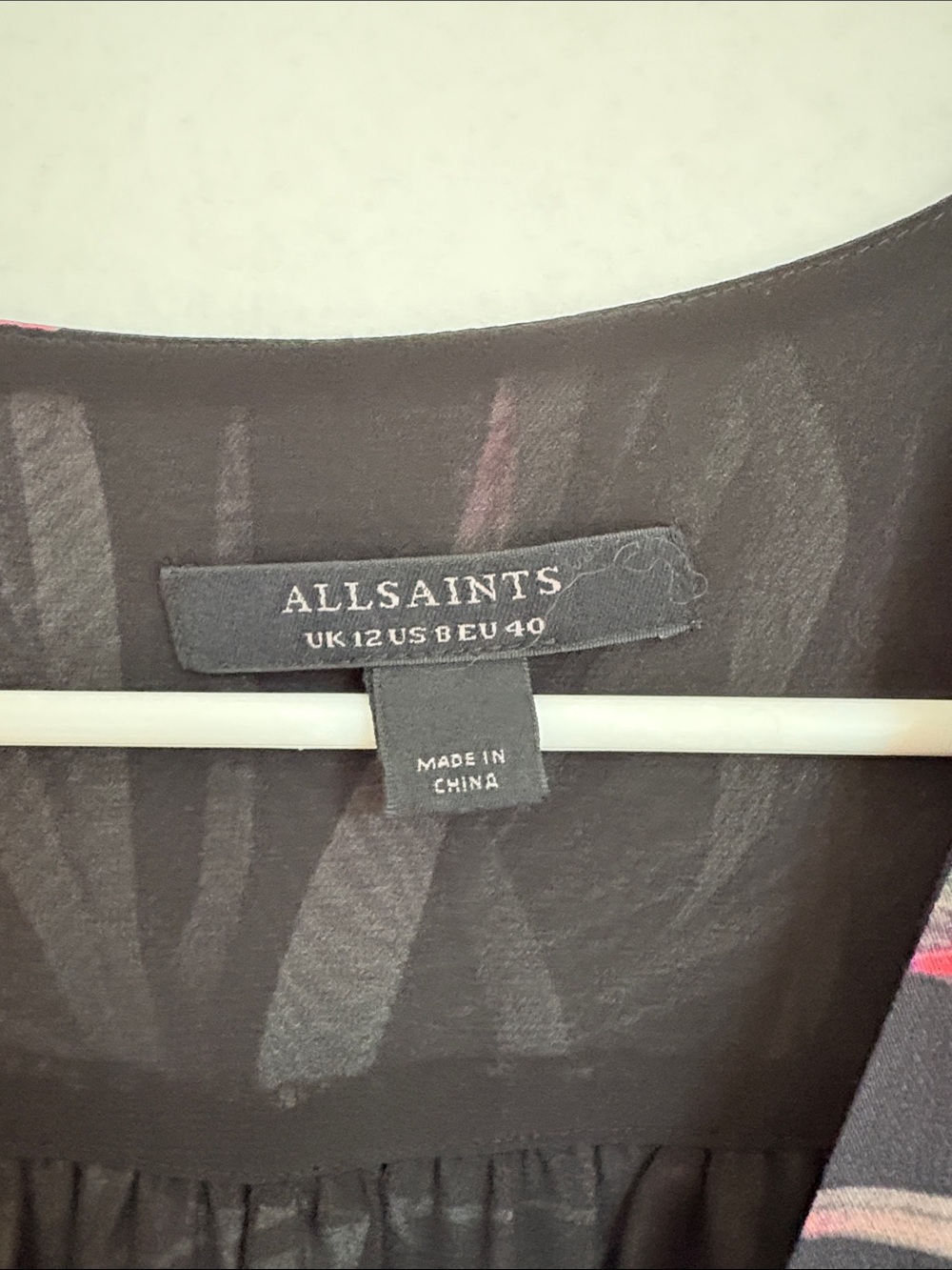 All Saints Demi Luar Black Print Mini Dress 8 - Picture 3 of 8